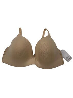 Auden Women's 34D Bra The Bliss Lightly Lined Wireless Adjustable Straps Beige